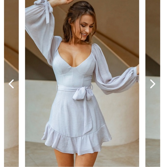 SAINTS+SECRETS MACEY DRESS STEEL BLUE - Picture 2 of 12